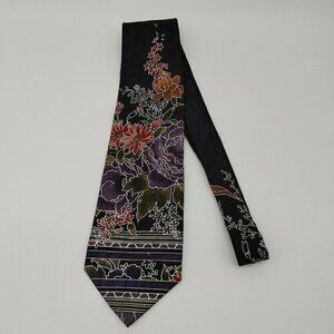 Croft & Barrow Mens Multicolor Floral Print Pointed Neck Tie Size 58 x 4 Inch